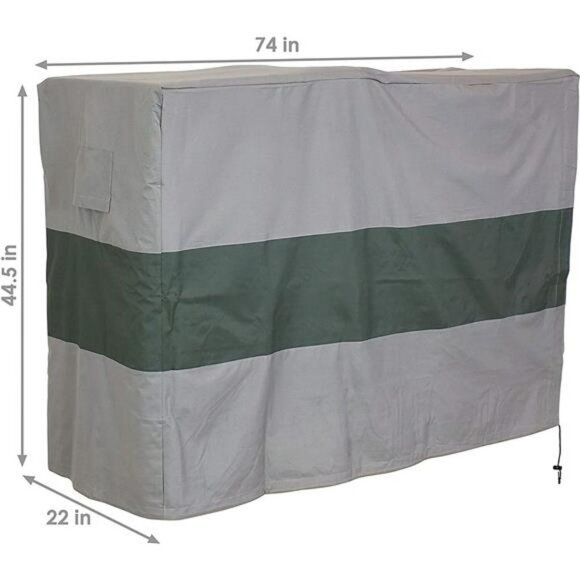 Log Rack Cover - Gray with Green Stripe - 300D Polyester - Heavy Duty 6-Foot - Picture 1 of 6